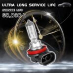 2PCS H11/H8 Headlight Bulb High and Low Beam Halogen Headlight Bulbs Restoration Kit, 12V 55W LED Fog Light Bulb Multi-Purpose Lamp Quartz Headlamp Driving Light Bulb Standard Replacement - Image 4