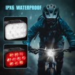 BUCKLOS Bike Lights Front and Back for Night Riding, 10 LED Ultra Bright 8+9 Modes USB Rechargeable Bicycle Headlight and Tail, IPX6 Waterproof 1100mAh Bikes Light Set, 35 Hrs Long Battery Powered - Image 6