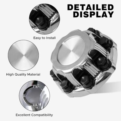 (Set of 4) Chrome Wheel Center Caps 8 Lugs Compatible with Select 16 Inch Van & Truck - Replacement 15039489, 15039488, 9597169, 9597170 - Image 5