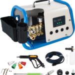 Yoking Pressure Washer, Max 150 bar, 12L/min, Power Washer for Cars, Driveways, Patios, Decks & Sidewalks, PM Inverter 3HP Motor,Horizontal Triplex Pump,60dB Quiet,with 7 Nozzles,Dual Wall/Floor Mount