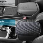 Ouzorp Car Center Console Cover, Upgraded Microfiber Leather Car Arm Rest Cover with 2 Storage Bags, Universal Armrest Cover for Car Storage Box Car Interior Accessories Protector for Most Vehicle - Image 4