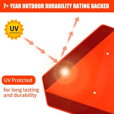 Slow Moving Vehicle Sign Triangle Sign 14"x16" Engineering Grade Reflective Up to 7 Years Outdoor for Golf Cart (Plastic NEW) - Image 7