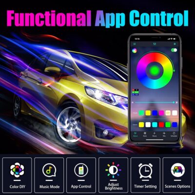 1 PC Car LED Strip Lights, 16 Million Colors 5 in 1 with 236 inches Fiber Optic, Multicolor RGB Car Interior Lights Automobile Ambient Neon Lighting Kit (Multicolored) - Image 2