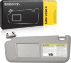 Dasbecan Front Left Driver Side Sun Visor with Vanity Light Compatible with Toyota RAV4 2006-2013 Replaces# 74320-42501-B2 74320-42500-B0 (Gray)
