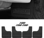 4PCS Car Mud Flaps, Soft Flexible Bendable Rubber Vehicle Mudguard Splash Guard with Hardware Tool, Car Mud Guard Dirty Fenders Replacement, Universal Auto Exterior Accessories (Black)