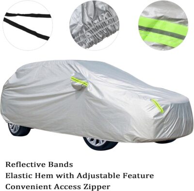 16-Layer Waterproof All-Weather SUV Car Cover Heavy Duty Full Exterior Protection Universally Fit fit Ford Explorer Toyota Highlander Kia Telluride Palisade Pilot Dodge Durango GMC Acadia etc - Image 8