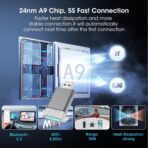 Mini Wireless Carplay Adapter for Apple iPhone,Plug and Play Easy Setup Automatic Reconnect,Convert Wired to Wireless Carplay Adapter Dongle,for Car Play 2016+ & iPhone iOS 10+ (USB A) Grey01 - Image 4