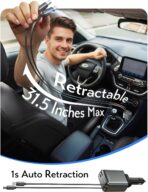 LISEN Retractable Car Charger USB C [Upgraded Dual Type C] 75W Fast 4 in 1 Car Charger for iPhone 17, Road Trip Essentials Gifts for Men Women, Car Accessories for Galaxy S26 Phone 17 Pro Max 16 15 - Image 4