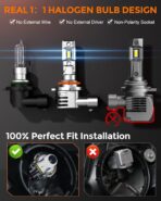 [2025 Upgrade] 9005 9006 Fog Light Bulb Combo [Latest & Brightest] 80000lm 800% Brightness Real 1:1 Mini Size Design, 6000k Cool White，Pack of 4 - Image 3