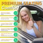 kingphenix Car Seat Cushion with Back Support Pillow: Enhanced Comfort Memory Foam Design for Pain Relief, Ideal for Drivers and Office Use - Ergonomic Lumbar Comfort for Long Sitting - Black - Image 2