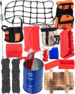 Crawler Car Decoration for 1/10 Trx4 Trx6 Axia 1 SCX10 Red cat,Mini Luggage Net/Simulation Package,Luggage,Wood Box,Shovel,Fuel Tanks,Recovery Board, Toolbox,Antennas,Fire Extinguisher,Blue