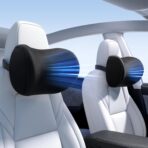 Wigoo 2026 Car Neck Pillow [No More Pressure, Odorless] Soft Car Headrest Pillow with Adjustable Strap Removable Cover 100% Memory Foam, Fits All Vehicles (Black 2-Pack)