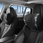 2 Pack Diamond Car Neck Pillow for Women, Memory Foam Neck Pillow for Chair for Lower Back Pain Relief, Car Headrest Pillow with Adjustable Strap, Comfort Softness Neck Support Pillow(Black)