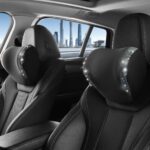 2 Pack Diamond Car Neck Pillow for Women, Memory Foam Neck Pillow for Chair for Lower Back Pain Relief, Car Headrest Pillow with Adjustable Strap, Comfort Softness Neck Support Pillow(Black)