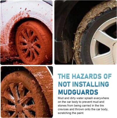 2 PCS Car Mud Flaps, Tire Rear Splash Fender Guard Trim Kit for All Weathers, PVC Anti-scratch Waterproof Mudguard Protector, Seamless Fit Modification Part for Cars SUVs Trucks (Black) - Image 5