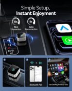 2026 Wireless CarPlay for iPhone & Android, 2-in-1 Plug and Play Converts Wired to Wireless CarPlay Android Auto, Fast Auto-Connect, Zero Latency, Compact Design with USB/USB-C Port(Silver) - Image 3
