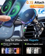 2026 Upgrade TEC & Fan Dual Cooling Magnetic Wireless Car Charger, For Magsafe Car Charger Mount, RGB, Air Vent 15W Fast Wireless Charging Car Phone Holder for iPhone 17/16/15/14/13/12, Samsung ＆Pixel - Image 5