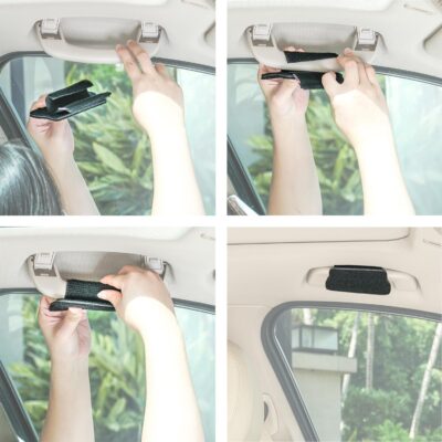 TFY Side Window Sun Visor for Car Roof Handles - Sun Glare and Heat Blocker for Driver or Passenger, Reduces Side Window Glare, Easy Installation and Storage (Black) - Image 2