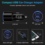 USB Car Charger, 2Pack 4.8A Fast Charging Dual Port USB Cigarette Lighter Adapter for iPhone 15 14 13 12 11 Pro Max SE XR X 8 7 6, iPad, Samsung Galaxy S23 S22 S21 S20 S10 S9 S8 S7 A51,Android,Kindle - Image 5