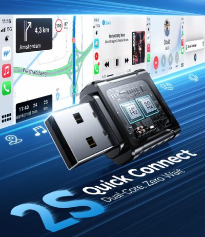 JDG Wireless CarPlay Adapter, Converts Wired CarPlay to Wireless, for Cars with Built-in Wired Apple Carplay, Super Mini USB Design Car Play Adapter for iPhone, (Black) - Image 5