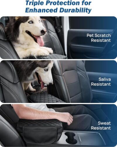 JOYTUTUS Center Console Cover for SUV Sedan, Thick Arm Rest Pad with Storage Bag Leather Middle Console Protector, ‎12.6" x 7.8" x 2.16" - Image 4