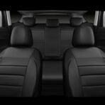 CAR PASS Leather Seat Covers Full Set Universal Water Resistant 3D Foam Back Support, Luxury Comfort Automotive 5 Seat Covers All Season Fit for SUV,Sedan,Van, Airbag Compatible Elegance(Pure Black) - Image 5