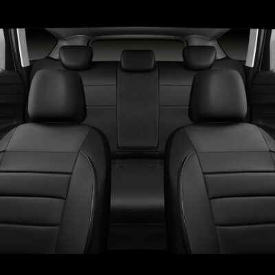 CAR PASS Leather Seat Covers Full Set Universal Water Resistant 3D Foam Back Support, Luxury Comfort Automotive 5 Seat Covers All Season Fit for SUV,Sedan,Van, Airbag Compatible Elegance(Pure Black) - Image 5