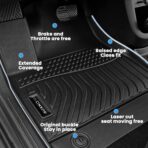 Auxko All Weather Floor Mats Fit for Nissan Pathfinder 2022-2025 2026(8 Seat) / Infiniti QX60 (7 Seat) TPE Rubber Liners Set All Season Guard Odorless Anti-Slip Floor Mats - Image 5