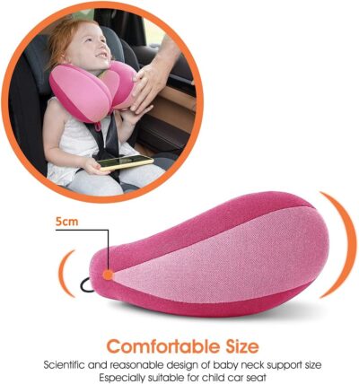 INFANZIA Kids Chin Supporting Travel Neck Pillow, Helps Support Head and Neck, Comfortably Designed for Head, Neck, and Chin Support - Gifts for Toddler/Child/Kids, Pink - Image 4