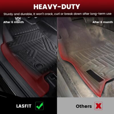 LASFIT Floor Mats for Toyota Tacoma 2024 2025 2026 Double Cab Auto Tran (Not fit Hybrid) All Weather Floor Liner for Tacoma TRD/SR/SR5/limited TPE Custom Fit Car Mats Front&Rear 2 Row Mats - Image 4