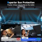 KUST Upgraded 2 Pack Retractable Automotive Sunshade Car Window Sunshades, Adjustable Auto Thickened Sunshade, Car Accessories for All Season, Black and Silver, Blocks UV Rays - Image 4
