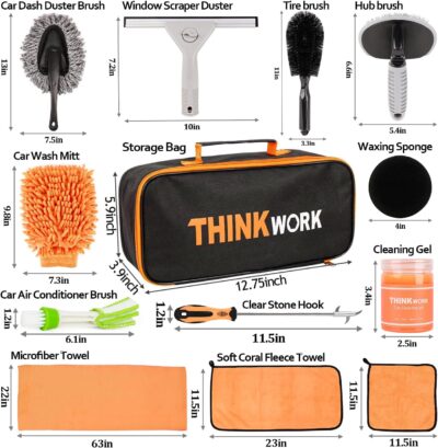 THINKWORK Car Cleaning Kit, Car Washing Kits for Vehicles, Car Detailing Kit Suitable for Small and Medium Vehicles Such As Cars, Trucks, Suvs(17pcs) - Image 7