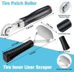 Wayona 35Pcs Tire Repair Patch Kit Heavy Duty, Tire Patches 32/45/58mm Tire Repair Tools with 40mm Tire Buffing Wheel Tire Patch Roller Inner Liner Scraper for Car Tire Grinding Bike Motorcycle Wheel - Image 4