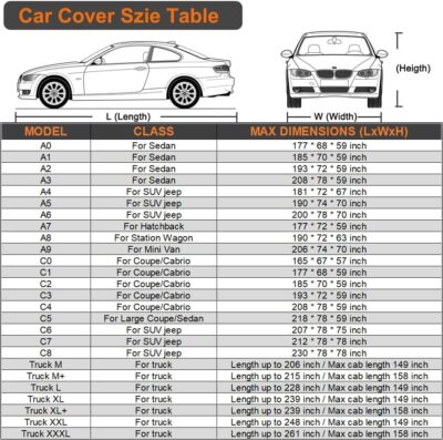 Kayme 6 Layers SUV Car Cover Waterproof All Weather for Automobiles, Outdoor Full Size Cover Rain Sun UV Protection with Zipper Cotton, Universal Fit for SUV Jeep (191-200 inch) - Image 6