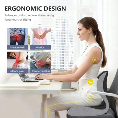 Adult Booster Car Seat Cushion, Office Chair Cushion,Truck Seat Cushion, Memory Foam Seat Cushion Increase Height by 3.94 Inch, Car Cushions for Driving Long Sciatica Tailbone Pain Relief - Image 3