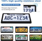 2 Pack License Plate Frames, Stainless Steel Car License Plate Cover Car Accessories with Screw Caps (Black) - Image 4