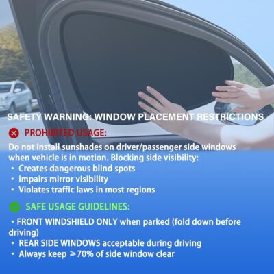 Static Cling Car Window Sun Shade for UV Protection, 47.5cm x 36cm (18.7"x14.2") - No Obstruction to Rearview Mirror, Easy Install & Reusable, Blocks 99% UV Rays - Image 4
