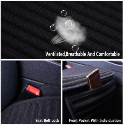 Suninbox Car Seat Covers Universal Car Seat Covers Pads Mat,Buckwheat Hull Bottom Seat Covers for Cars,Cooling Seat Covers Breathable Comfortable Ventilated (Beige Front Seat) - Image 6