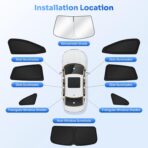 Sunshades for 2021-2025 2026 Volkswagen/VW ID.4 Accessories Windshield Sun Shade Side Rear Window Shade Cover Sun Visor Shield Privacy Protection for Camping Keep Vehicle Cool Black 8PCS - Image 5