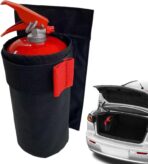 Oxford Fabric Car Fire Extinguisher Organizer,Trunk Securing Hook and Loop Fastener,car Fire Extinguisher Holder,for Trunk Interior Vehicle Safety Automotive SUV - Image 5