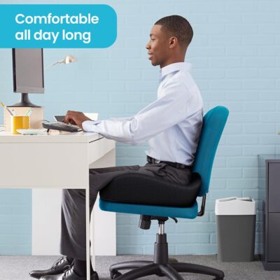 Benazcap Memory Foam Seat Cushion for Office Chair, Ergonomic Chair Cushions for Tailbone Pain Relief, Sciatica & Back Support, Office Chair Cushion & Car Seat Cushion - Image 7