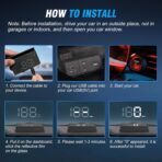 W2 Heads Up Display for Cars,Speedometer with Overspeed Alarm,Automatic Brightness Adjustment,Triple Over-Speed Alarm,LED Large Font,Built in Sun Visor,Plug & Play USB HUD Fit for All Vehicles(White) - Image 7