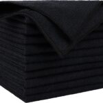 AIDEA Microfiber Cleaning Cloth Black 10PK, Microfiber Towels for Cars, Premium Wash Cloths, Dusting Cloth Lint Free Cleaning Rags for SUVs, House, Kitchen, Window, Cleaning Supplies12×12"