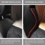 Crofy 2 Pack Car Neck Pillow, Softness Car Headrest Pillow for Driving with Adjustable Strap, 100% Memory Foam and Breathable Removable Cover, Comfortable Ergonomic Design (Red Side Rope) - Image 5