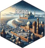 Agra India Souvenir Travel Destination Die Cut Hexagon Decorative Flat Magnet 2-Inch