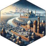 Agra India Souvenir Travel Destination Die Cut Hexagon Decorative Flat Magnet 2-Inch