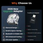 2026 Mini Wireless CarPlay Android Auto 2 in 1 Adapter - Converts Wired to Wireless Car Play Dongle, 5.8GHz Fast Bluetooth Receiver for 2016+ Vehicles, Plug & Play Auto Connect (USB-A/C) - Image 2