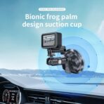 TELESIN Suction Cup Car Mount with Phone Holder, Windshield Window Dashboard Boats Vehicle Attach for DJI Action 6 5 Pro Action 4 3 GoPro Max Mini Hero 13 12 11 10 9 Insta360 X5 X4 X3 Ace Pro Pocket 3 - Image 3