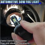 2PCS Bright 50W 881 LED Fog Light Bulbs, High-Power 6000K 881, 889, 862, 886, 894, 896, 898 LED DRL Daytime Running Lights, Xenon Cool White Headlight Bulbs Replacement for Car, Truck (White) - Image 3