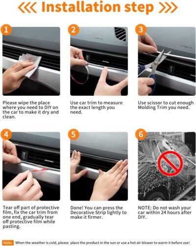 16Ft Chrome Car Trim Strip, Self-Adhesive Automotive Exterior and Interior Side Body Moulding, 1/4 inch (6mm) Scratch-Proof Silver DIY Accessories for Decorate Bumper Door Window - Image 5